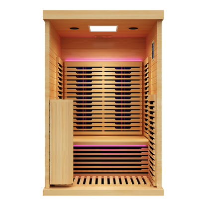 Peak Saunas Everest 2-Person Full Spectrum Infrared Sauna with Built-In XL Medical-Grade Red Light Therapy & Smart WiFi App Control