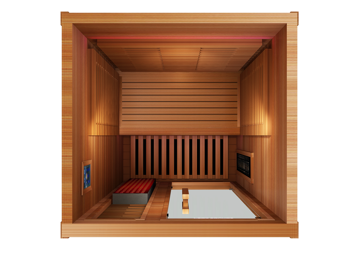Peak Saunas Rainier 1-Person Full Spectrum Infrared Sauna with Built-In XL Medical-Grade Red Light Therapy & Smart WiFi App Control