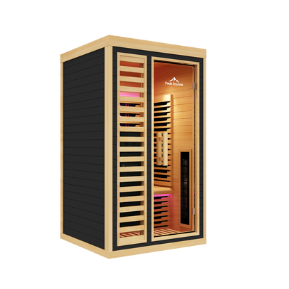 Peak Saunas Shasta 1-Person Full Spectrum Infrared Sauna with Built-In XL Medical-Grade Red Light Therapy & Smart WiFi App Control