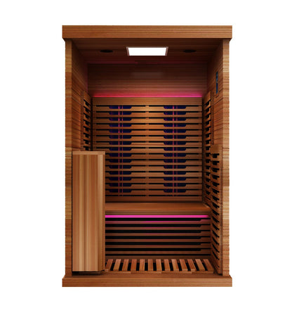 Peak Saunas Fuji 2-Person Full Spectrum Infrared Sauna with Built-In XL Medical-Grade Red Light Therapy & Smart WiFi App Control