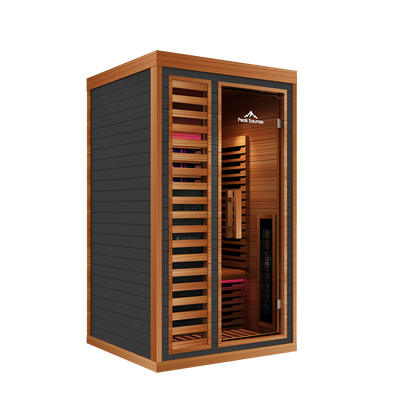 Peak Saunas Rainier 1-Person Full Spectrum Infrared Sauna with Built-In XL Medical-Grade Red Light Therapy & Smart WiFi App Control