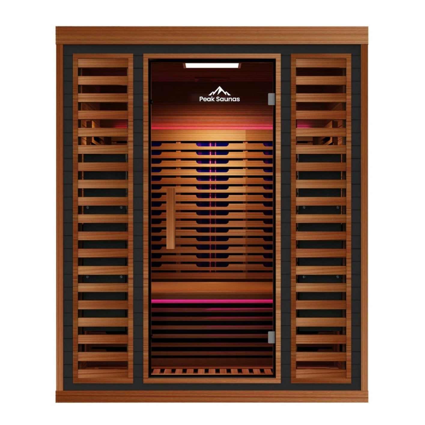 Peak Saunas Matterhorn Luxury 3-Person Full Spectrum Infrared Sauna with Built-In XL Medical-Grade Red Light Therapy & Smart WiFi App Control