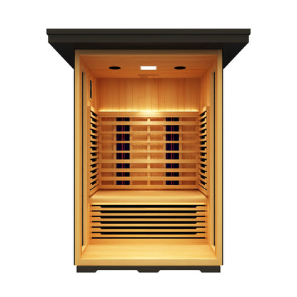 Peak Saunas Patagonia 2-Person Outdoor Full Spectrum Infrared Sauna with Built-In XL Medical-Grade Red Light Therapy and Smart WiFi App Control