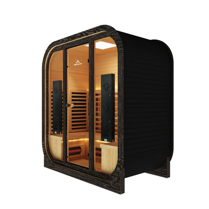 Peak Saunas El Capitan 4-Person Outdoor Full Spectrum Infrared Sauna with Built-In XL Medical-Grade Red Light Therapy and Smart WiFi App Control