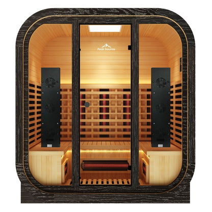 Peak Saunas El Capitan 4-Person Outdoor Full Spectrum Infrared Sauna with Built-In XL Medical-Grade Red Light Therapy and Smart WiFi App Control