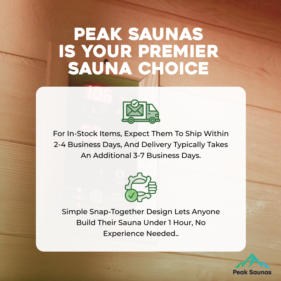 Peak Saunas Denali Luxury 3-Person Full Spectrum Infrared Sauna with Built-In XL Medical-Grade Red Light Therapy & Smart WiFi App Control