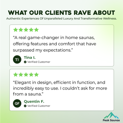 Peak Saunas El Capitan 4-Person Outdoor Full Spectrum Infrared Sauna with Built-In XL Medical-Grade Red Light Therapy and Smart WiFi App Control