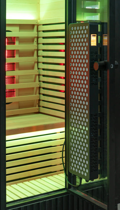 Peak Saunas Patagonia 2-Person Outdoor Full Spectrum Infrared Sauna with Built-In XL Medical-Grade Red Light Therapy and Smart WiFi App Control