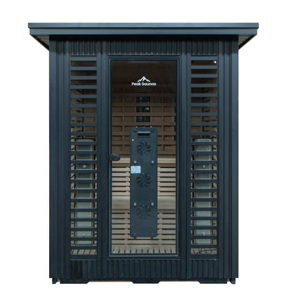 Peak Saunas Kilimanjaro 5-Person Outdoor Full Spectrum Infrared Sauna with Built-In XL Medical-Grade Red Light Therapy and Smart WiFi App Control