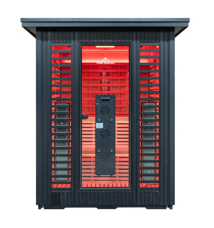 Peak Saunas Kilimanjaro 5-Person Outdoor Full Spectrum Infrared Sauna with Built-In XL Medical-Grade Red Light Therapy and Smart WiFi App Control
