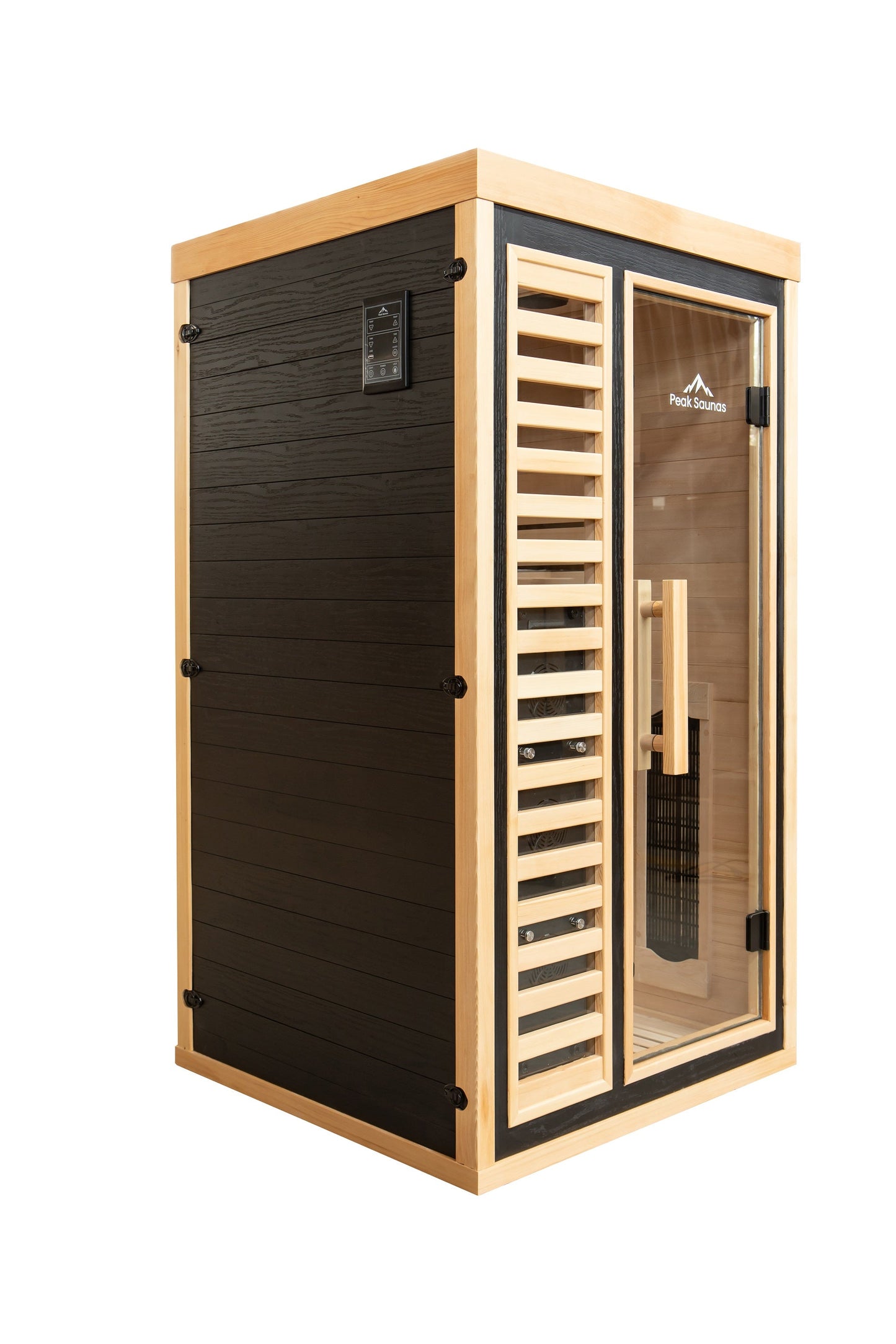 Peak Saunas Shasta 1-Person Full Spectrum Infrared Sauna with Built-In XL Medical-Grade Red Light Therapy & Smart WiFi App Control