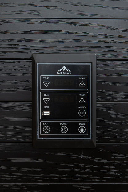 Peak Saunas Shasta 1-Person Full Spectrum Infrared Sauna with Built-In XL Medical-Grade Red Light Therapy & Smart WiFi App Control