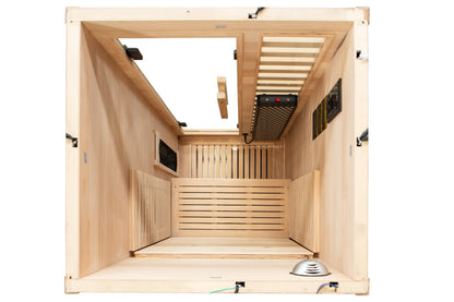 Peak Saunas Shasta 1-Person Full Spectrum Infrared Sauna with Built-In XL Medical-Grade Red Light Therapy & Smart WiFi App Control