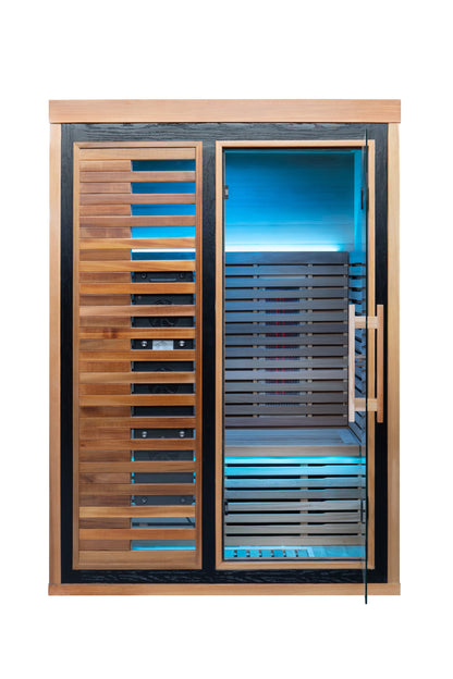 Peak Saunas Fuji 2-Person Full Spectrum Infrared Sauna with Built-In XL Medical-Grade Red Light Therapy & Smart WiFi App Control