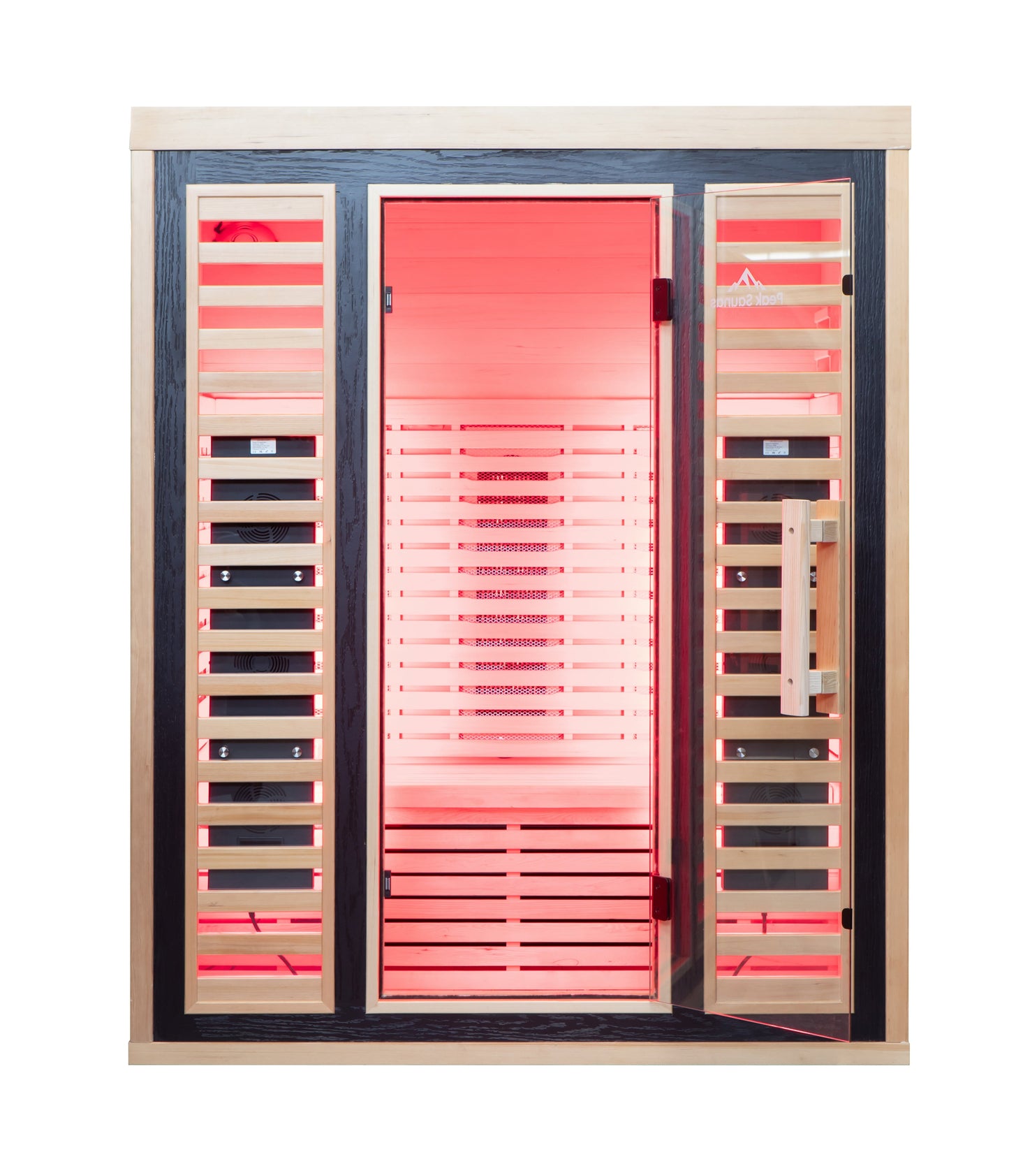 Peak Saunas Denali Luxury 3-Person Full Spectrum Infrared Sauna with Built-In XL Medical-Grade Red Light Therapy & Smart WiFi App Control