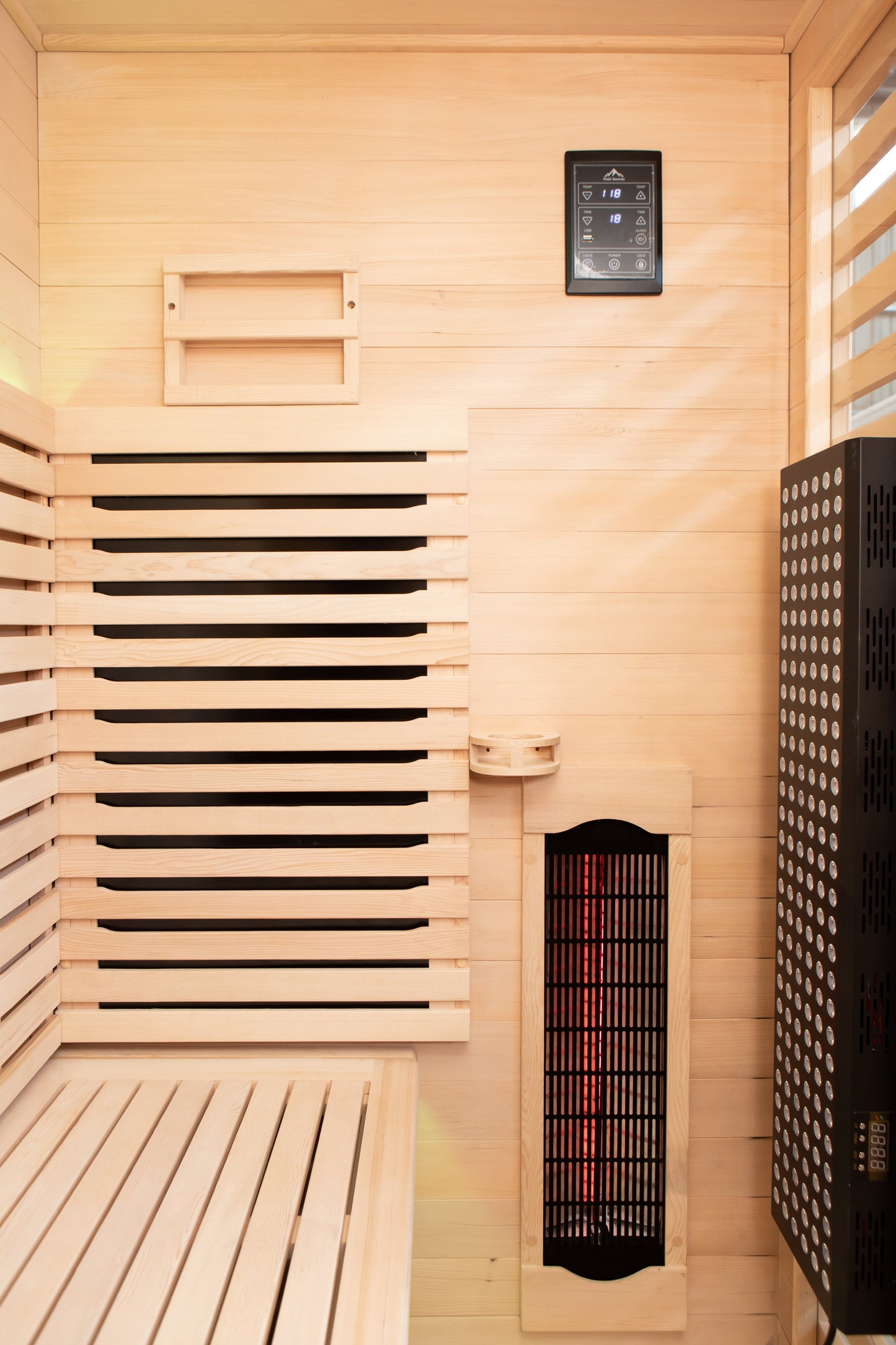 Peak Saunas Denali Luxury 3-Person Full Spectrum Infrared Sauna with Built-In XL Medical-Grade Red Light Therapy & Smart WiFi App Control