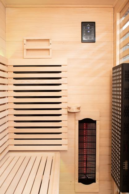 Peak Saunas Denali Luxury 3-Person Full Spectrum Infrared Sauna with Built-In XL Medical-Grade Red Light Therapy & Smart WiFi App Control