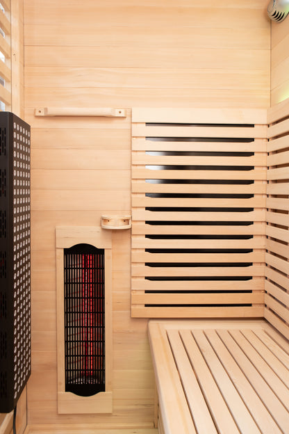 Peak Saunas Denali Luxury 3-Person Full Spectrum Infrared Sauna with Built-In XL Medical-Grade Red Light Therapy & Smart WiFi App Control