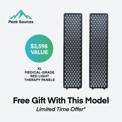Peak Saunas Matterhorn Luxury 3-Person Full Spectrum Infrared Sauna with Built-In XL Medical-Grade Red Light Therapy & Smart WiFi App Control