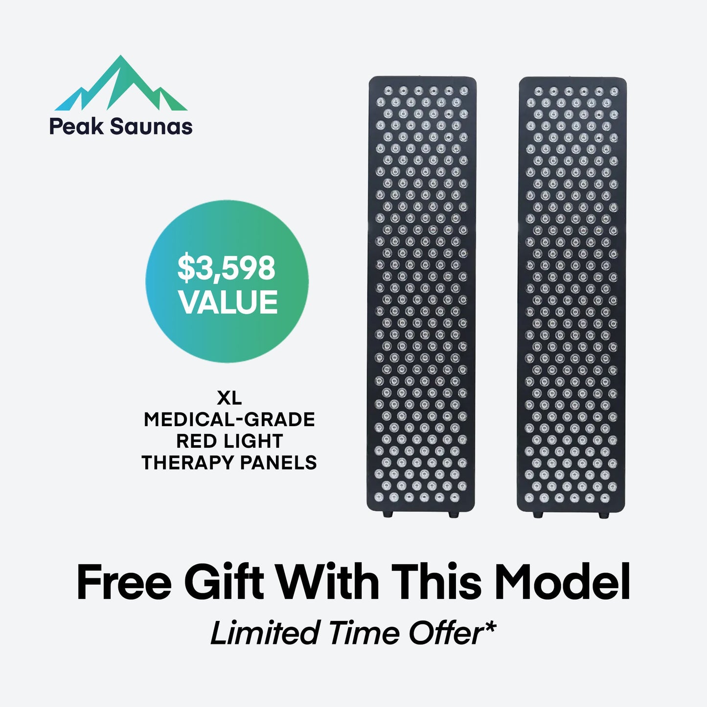 Peak Saunas Denali Luxury 3-Person Full Spectrum Infrared Sauna with Built-In XL Medical-Grade Red Light Therapy & Smart WiFi App Control