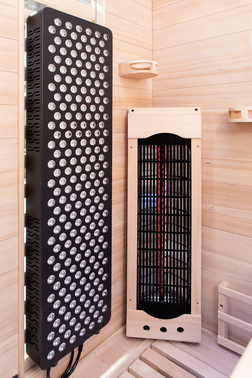 Peak Saunas Everest 2-Person Full Spectrum Infrared Sauna with Built-In XL Medical-Grade Red Light Therapy & Smart WiFi App Control