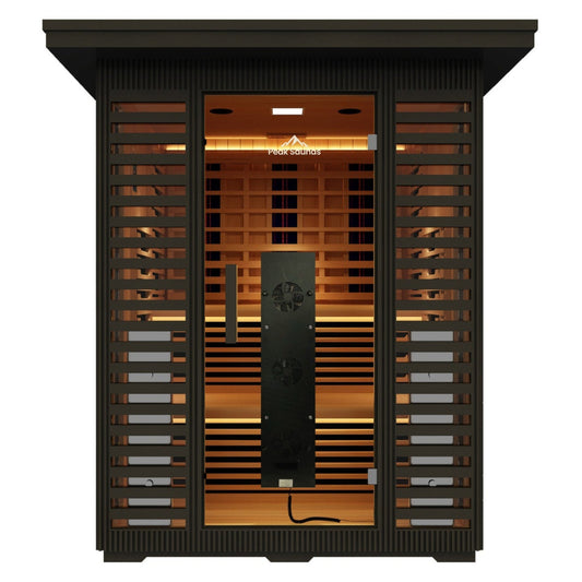 Peak Saunas Kilimanjaro 5-Person Outdoor Full Spectrum Infrared Sauna with Built-In XL Medical-Grade Red Light Therapy and Smart WiFi App Control