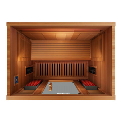 Peak Saunas Matterhorn Luxury 3-Person Full Spectrum Infrared Sauna with Built-In XL Medical-Grade Red Light Therapy & Smart WiFi App Control